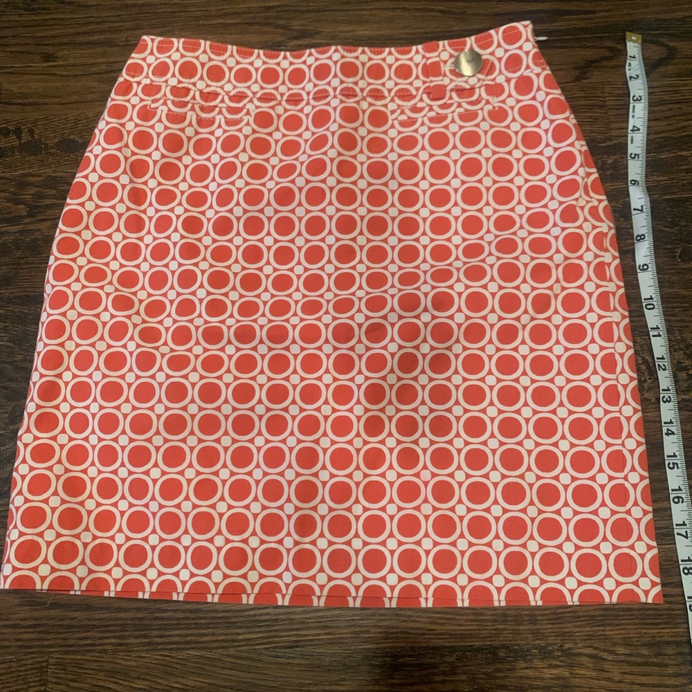 Ann Taylor Petite orange/cream skirt